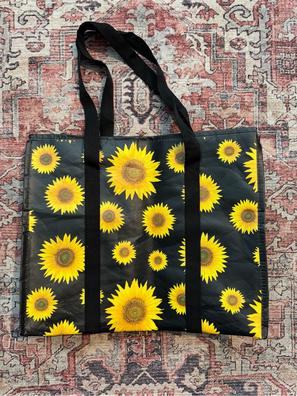 Improvements Black Sunflower Tote Bag